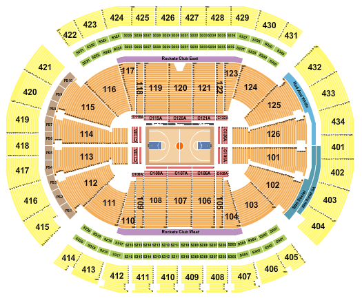 Toyota Center Houston Rockets Seating Chart